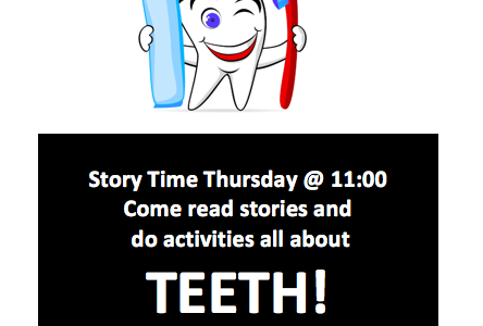 Story Time Thursdays at 11:30! Bring your kiddos! Story Time Thursdays at 11:30! Bring your kiddos!