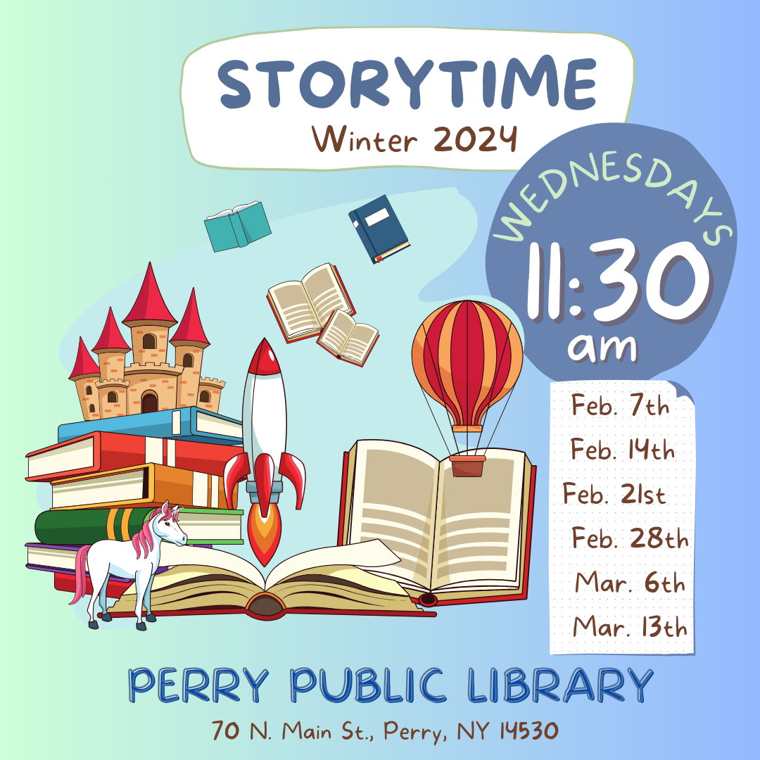 Storytime Resumes on Feb. 7th at 11:30am